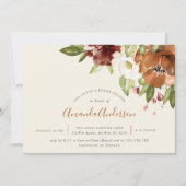 Herfst Bloemen Sinaasappel Ivoor Vrijgezellenfeest Bedankkaart (Voorkant)