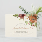 Herfst Bloemen Sinaasappel Ivoor Vrijgezellenfeest Bedankkaart (Staand voorkant)