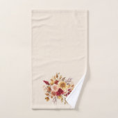 Herfst Bloemen Sinaasappel Roest Geel Paars Bad Handdoek (Handdoek)