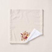 Herfst Bloemen Sinaasappel Roest Geel Paars Bad Handdoek (Wasdoekje)