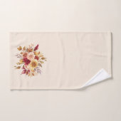 Herfst Bloemen Sinaasappel Roest Geel Paars Bad Handdoek (Handdoek)