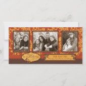 Herfst Bloemen Stengels in warme herfstkleur Feestdagenkaart (Voorkant)