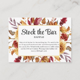 Herfst Bloemen Stock de bar Vrijgezellenfeest Informatiekaartje