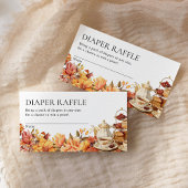 Herfst Bloemen Tea Party Baby shower Luier Raffle Informatiekaartje