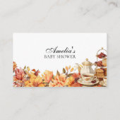 Herfst Bloemen Tea Party Baby shower Luier Raffle Informatiekaartje (Achterkant)