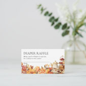 Herfst Bloemen Tea Party Baby shower Luier Raffle Informatiekaartje (Staand voorkant)