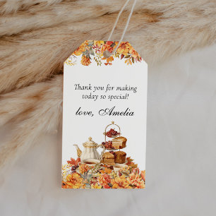 Herfst Bloemen Tea Party Dank u voor uw steun Cadeaulabel