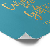 Herfst Bloemen | Teal Kaarten en Geschenken Bordje Poster (Hoek)