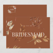 Herfst Bloemen Terracotta Bruidsmeisje voorstel Ka Kaart (Voorkant / Achterkant)