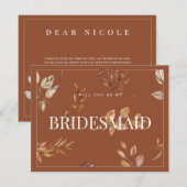 Herfst Bloemen Terracotta Bruidsmeisje voorstel Ka Save The Date (Voorkant / Achterkant)