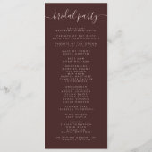 Herfst Bloemen Terracotta bruiloft Programmakaart (Achterkant)