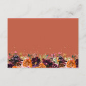 Herfst Bloemen Terracotta Bruiloft RSVP Informatiekaartje (Achterkant)