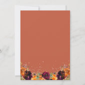 Herfst Bloemen Terracotta Gouden Glitter Bruiloft Kaart (Achterkant)