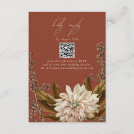 Herfst Bloemen Terracotta Herfst Bruiloft QR Code Informatiekaartje