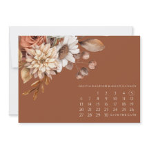 Herfst Bloemen Terracotta Save the Date Bruiloft K