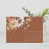 Herfst Bloemen Terracotta Save the Date Bruiloft K (Staand voorkant)