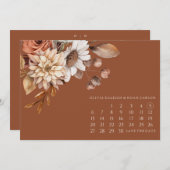 Herfst Bloemen Terracotta Save the Date Bruiloft K (Voorkant / Achterkant)