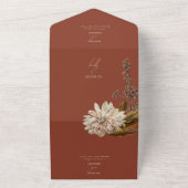 Herfst Bloemen Terracotta Waterverf Herfstbruiloft All In One Uitnodiging (Buitenkant)