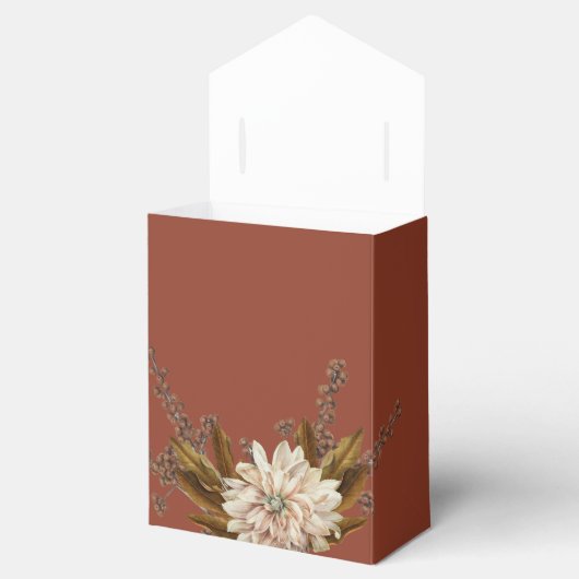 Herfst Bloemen Terracotta Waterverf Herfstbruiloft Bedankdoosjes (Geopend)