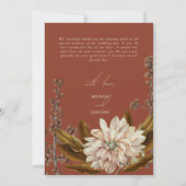 Herfst Bloemen Terracotta Waterverf Herfstbruiloft Bedankkaart (Achterkant)