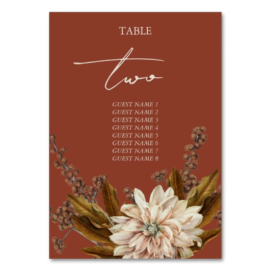 Herfst Bloemen Terracotta Waterverf Herfstbruiloft Kaart (Voorkant)