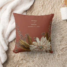 Herfst Bloemen Terracotta Waterverf Herfstbruiloft Kussen