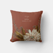 Herfst Bloemen Terracotta Waterverf Herfstbruiloft Kussen (Voorkant)