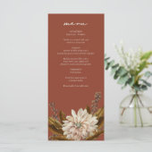 Herfst Bloemen Terracotta Waterverf Herfstbruiloft Menu (Staand voorkant)