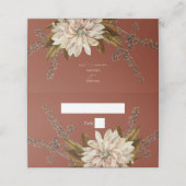 Herfst Bloemen Terracotta Waterverf Herfstbruiloft Plaatskaartje (Buitenkant ongevouwen)