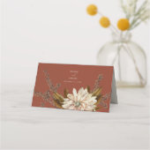 Herfst Bloemen Terracotta Waterverf Herfstbruiloft Plaatskaartje (Achterkant)