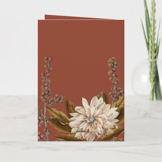 Herfst Bloemen Terracotta Waterverf Herfstbruiloft Programma (Achterkant)