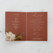 Herfst Bloemen Terracotta Waterverf Herfstbruiloft Programma (Binnen)