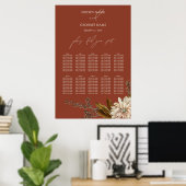 Herfst Bloemen Terracotta Waterverf Zitkaarten Poster (Thuiskantoor)