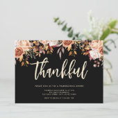 Herfst Bloemen Thanksgiving Diner Kaart (Staand voorkant)