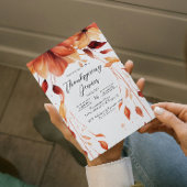 Herfst Bloemen Thanksgiving Diner Kaart