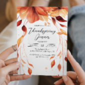 Herfst Bloemen Thanksgiving Diner Kaart