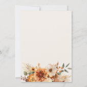 herfst bloemen Thanksgiving diner Kaart (Achterkant)