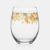Herfst Bloemen, Thanksgiving kleuren, Cheers Wijnglas Zonder Voet (Achterkant)