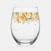 Herfst Bloemen, Thanksgiving kleuren, Cheers Wijnglas Zonder Voet (Links)