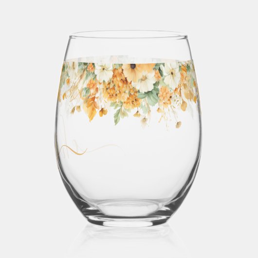 Herfst Bloemen, Thanksgiving kleuren, Cheers Wijnglas Zonder Voet (Links)