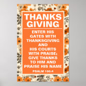 Herfst Bloemen Thanksgiving Wall Art Print (Voorkant)