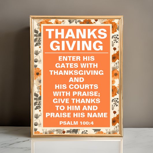 Herfst Bloemen Thanksgiving Wall Art Print