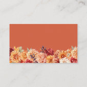 Herfst Bloemen Trouwen Flat Place Card Plaatskaartje (Achterkant)