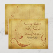  Herfst Bloemen Trouwen Save the Date Briefkaart (Voorkant / Achterkant)