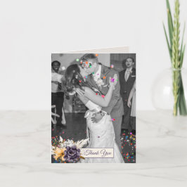 Herfst Bloemen Trouwfoto Dank u Bedankkaart