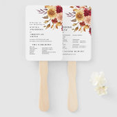 Herfst Bloemen Trouwprogramma Handwaaier (Voorkant en achterkant)