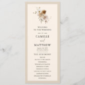 Herfst Bloemen Trouwprogramma Programmakaart (Voorkant)