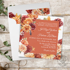 Herfst Bloemen Uitnodiging Plein