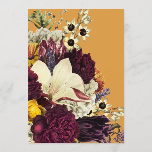 Herfst Bloemen Uitvaart Memorial Aankondiging (Achterkant)