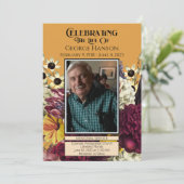 Herfst Bloemen Uitvaart Memorial Aankondiging (Staand voorkant)